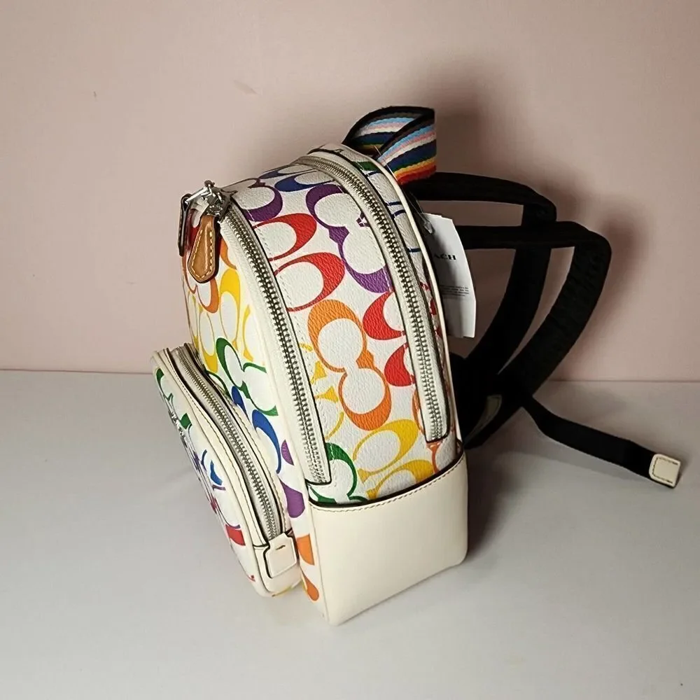 NWT COACH CK377 MINI COURT BACKPACK RAINBOW SIGNATURE PRIDE